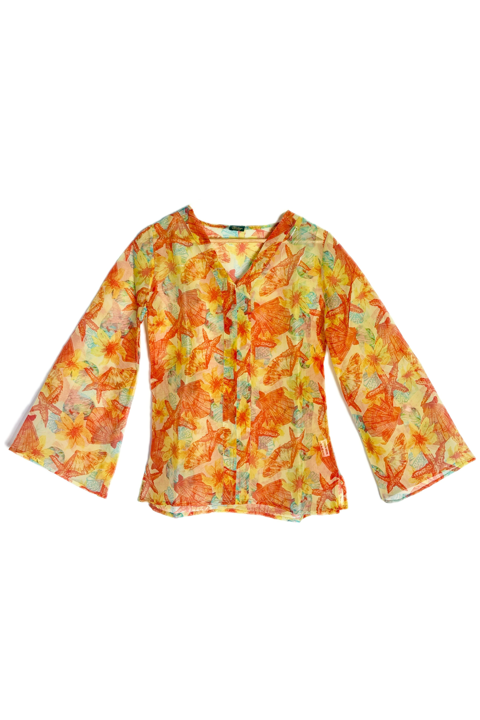 Sea Shell Print Organza Top